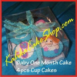 Baby One Month Cup Cakes 4 pcs