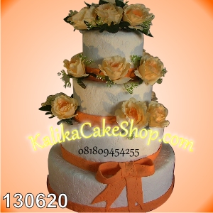 Cake Wedding 4 SS with Bunga orange