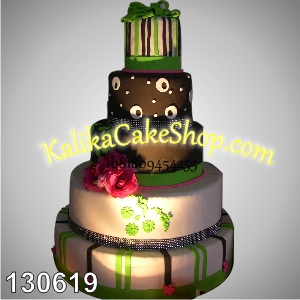 Cake Wedding 5 SS Hijau Hitam