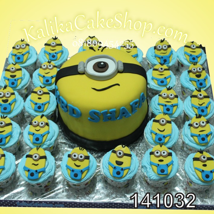 Kue Ulang Tahun Minion 24 Cup Cakes