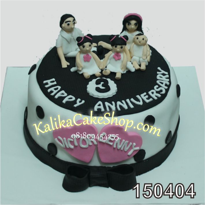 Kue Ulang Tahun Anniversary Black White