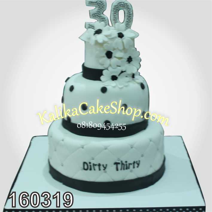 thirty dhirty cake black white