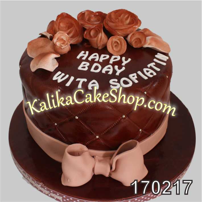 Cake Ulang tahun custom bunga coklat